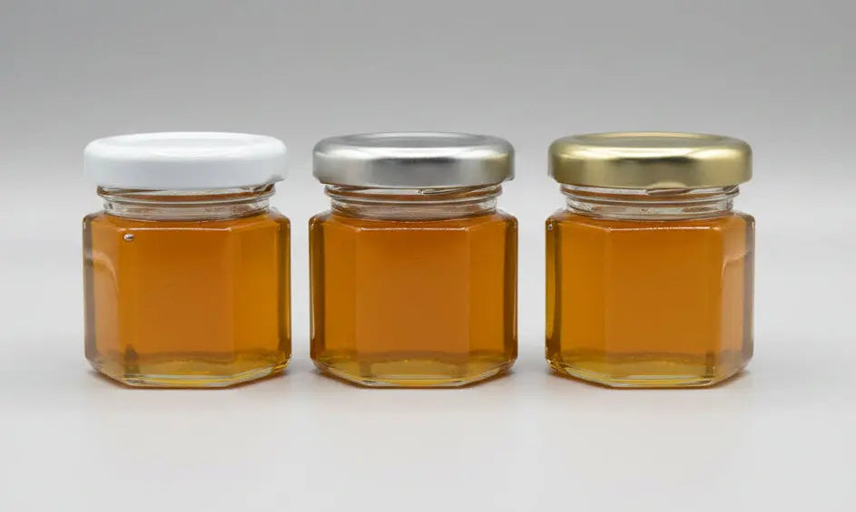 60g Hex Jar Canadian Wildflower Honey Favors Honey Bee Naturals