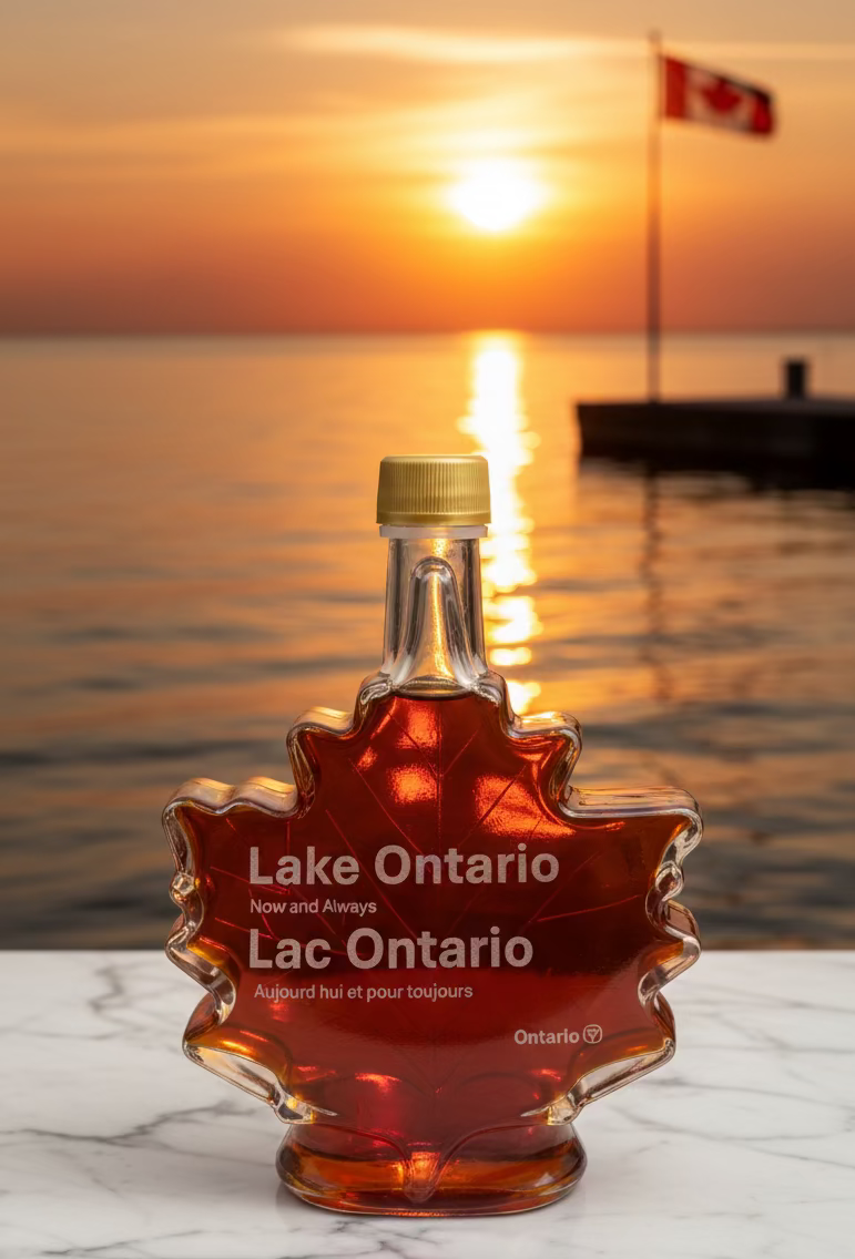 Lake Ontario Maple Syrup Custom Lasered "Now and Always"