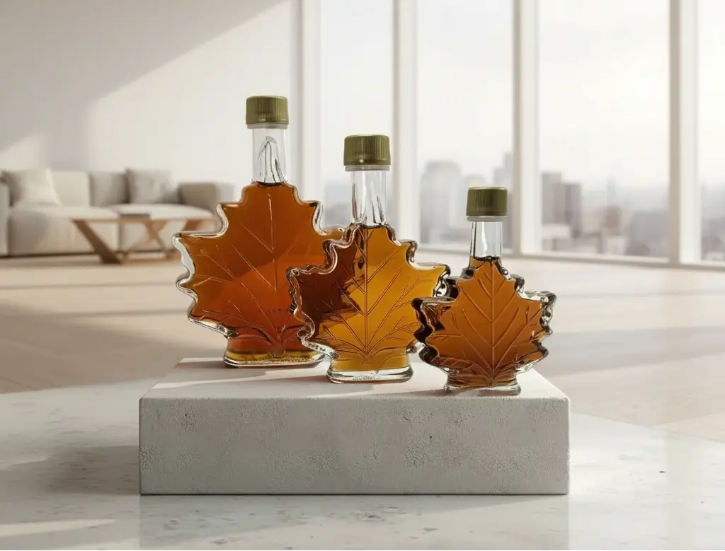 Canadian Square Maple Syrup Bottle - Amber Rich Taste - 200ml