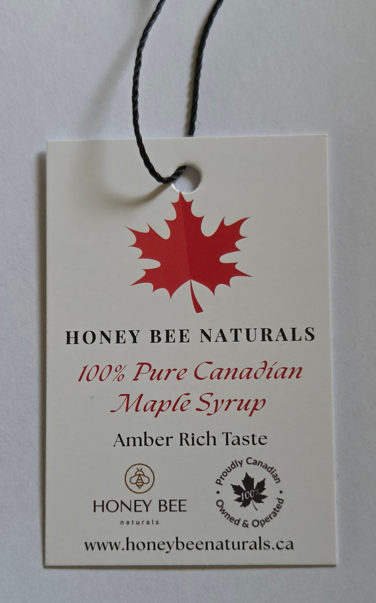 Nutrition tag for maple syrup