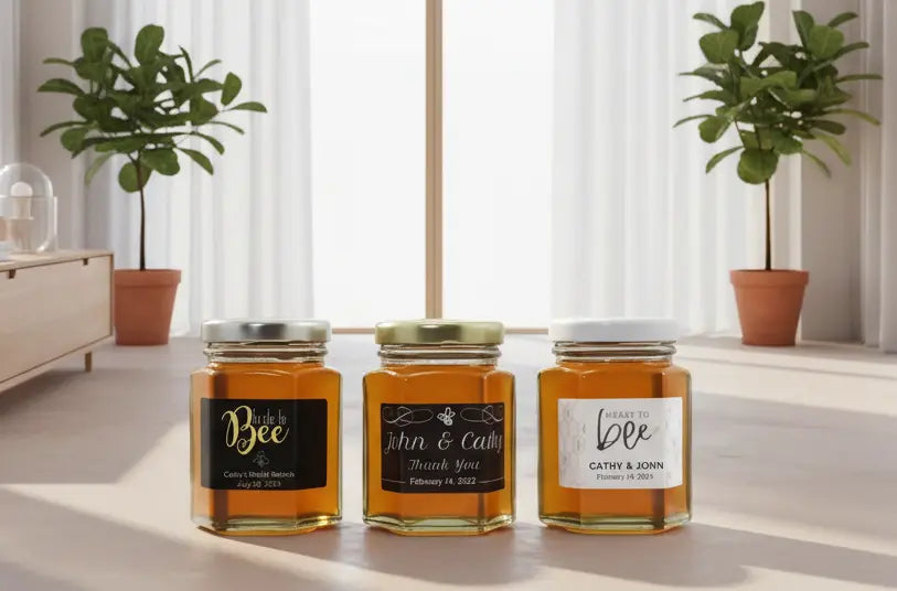 60g Hex Jar Canadian Wildflower Honey Favors Honey Bee Naturals